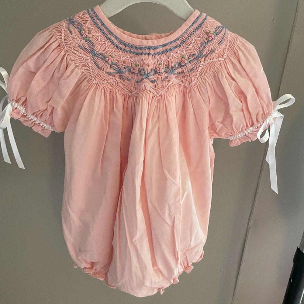 Pink Smocked Bubble - 24m
